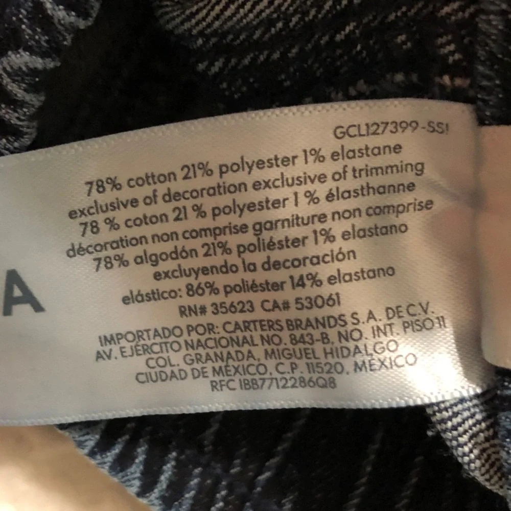 OshKosh B'gosh Classic Blue Jeans Girls Size 6/6A Elastic Waist